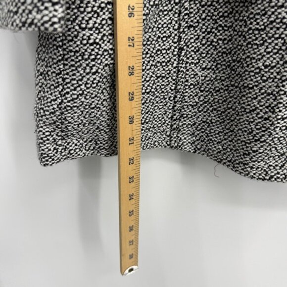 NWT Gallery tweed Hooded Wool-Blend Walker Coat black white print sz L - Picture 7 of 10